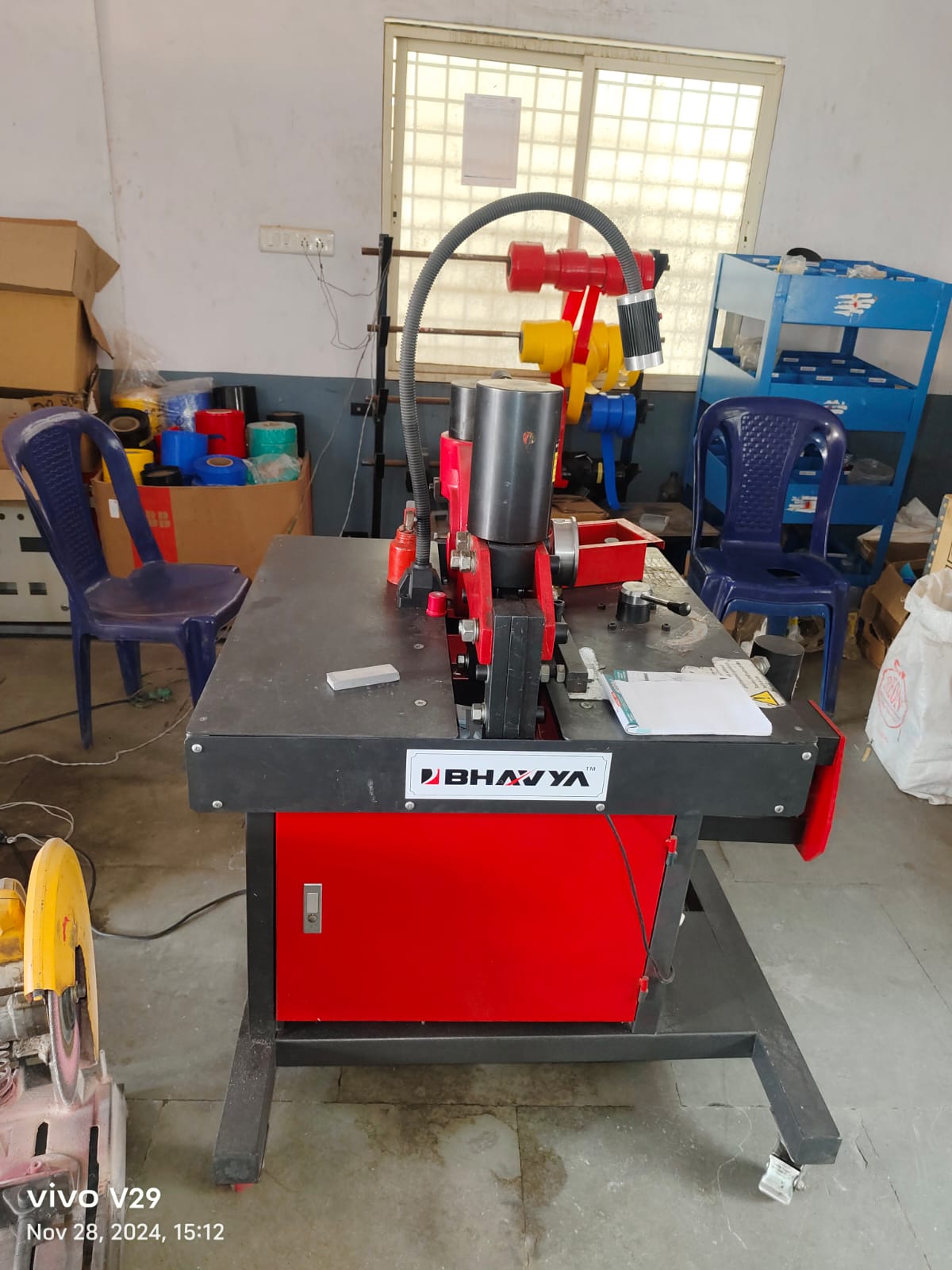 Busbar punching and bending machine in the fabrication shop
