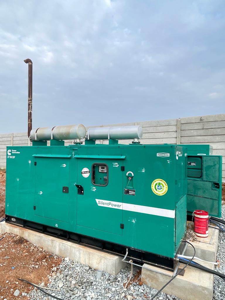 Diesel generator set installed outdoors